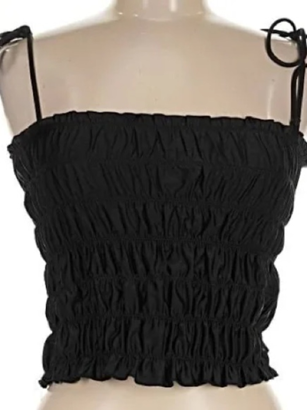 Out From Under Black Tie-Strap Crop Top